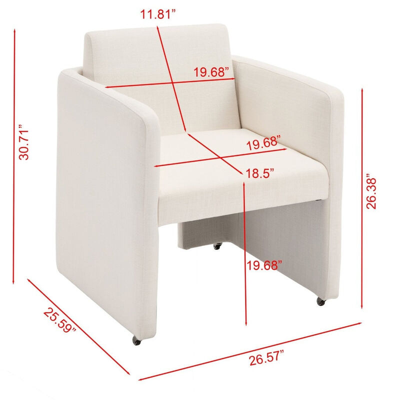 Envelor Modern Velvet Upholstered Barrel Accent Chair with Solid Wood Legs image number 3