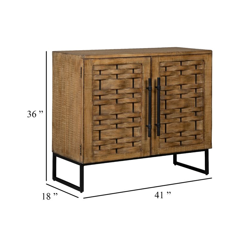 Osin Accent Buffet Cabinet, Woven Door Front, 41 Inch Natural Brown