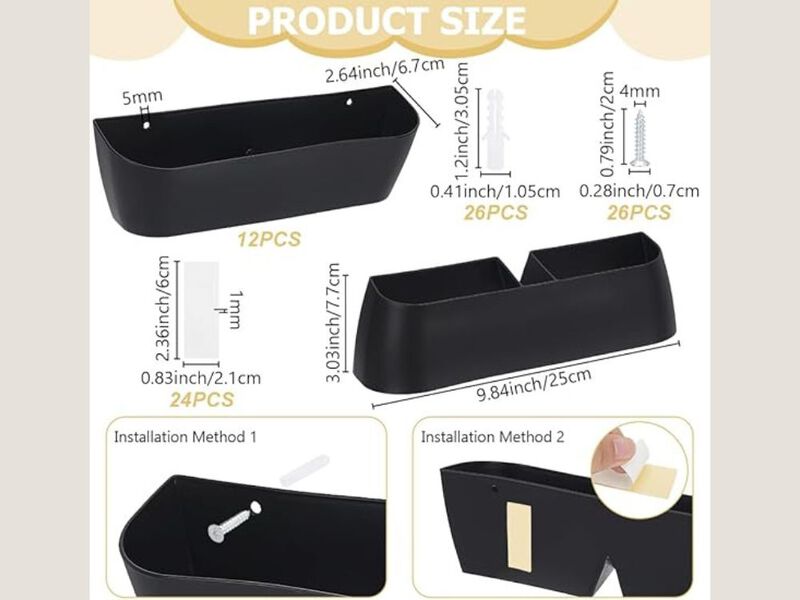 Entryway Shoe Organizer Closet Storage Black 12 Piece Wall image number 2