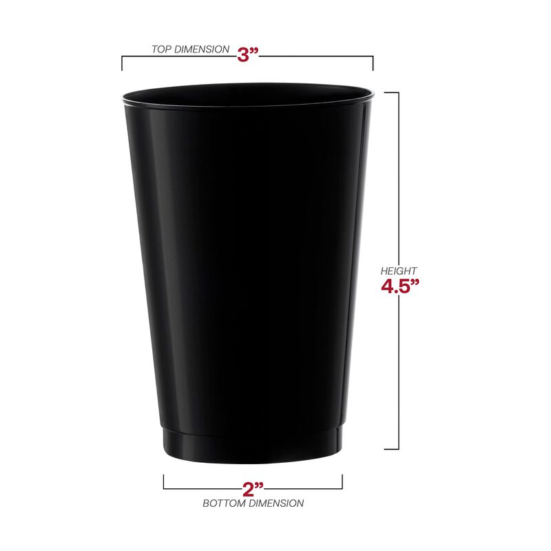 12 oz. Black Round Plastic Tumblers (240 Cups) image number 3