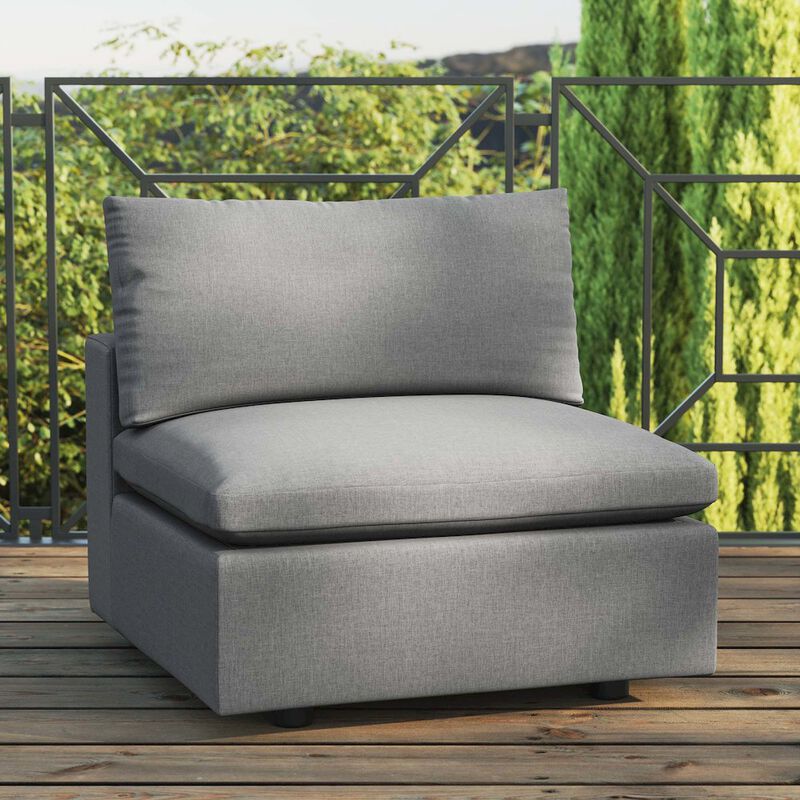 Commix Overstuffed Outdoor Patio Armless Chair image number 1
