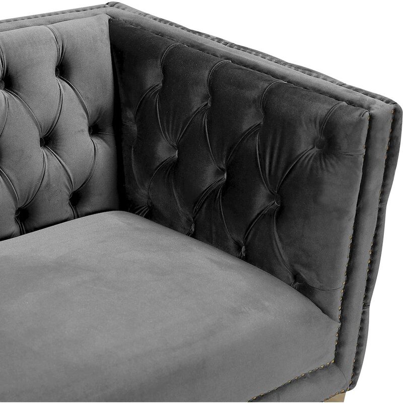 Meridian Furniture Michelle Grey Velvet Loveseat