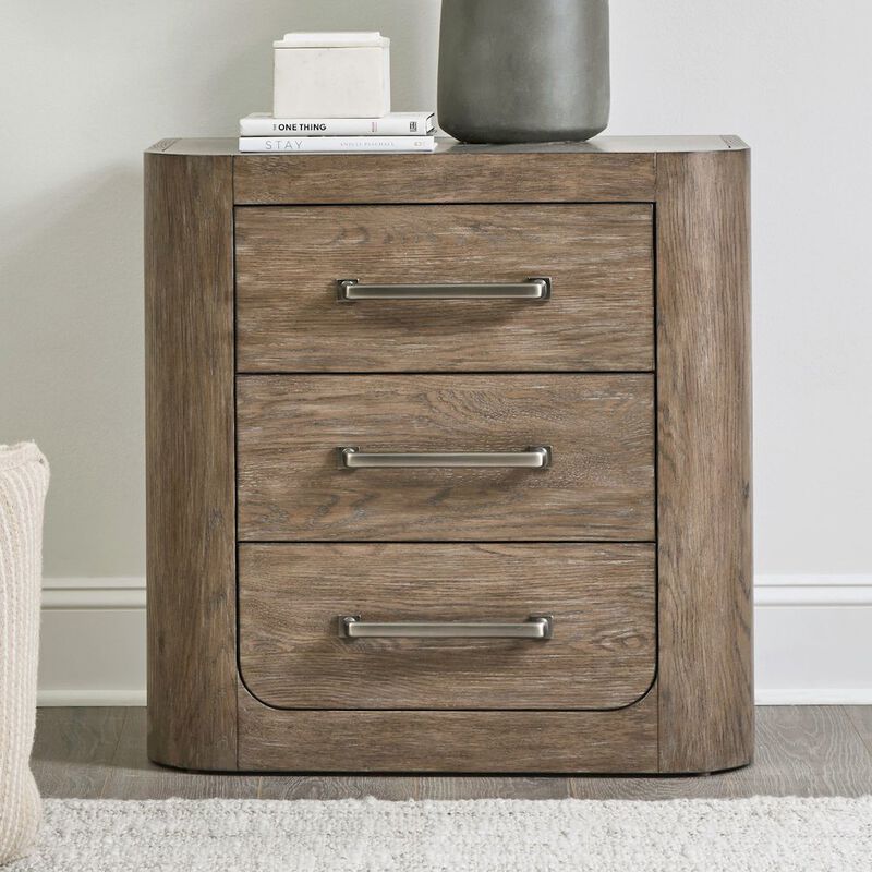 Liberty Furniture Bedroom Nightstand with AC USB Charging Station Station  - Burnished Clay Wood image number 1
