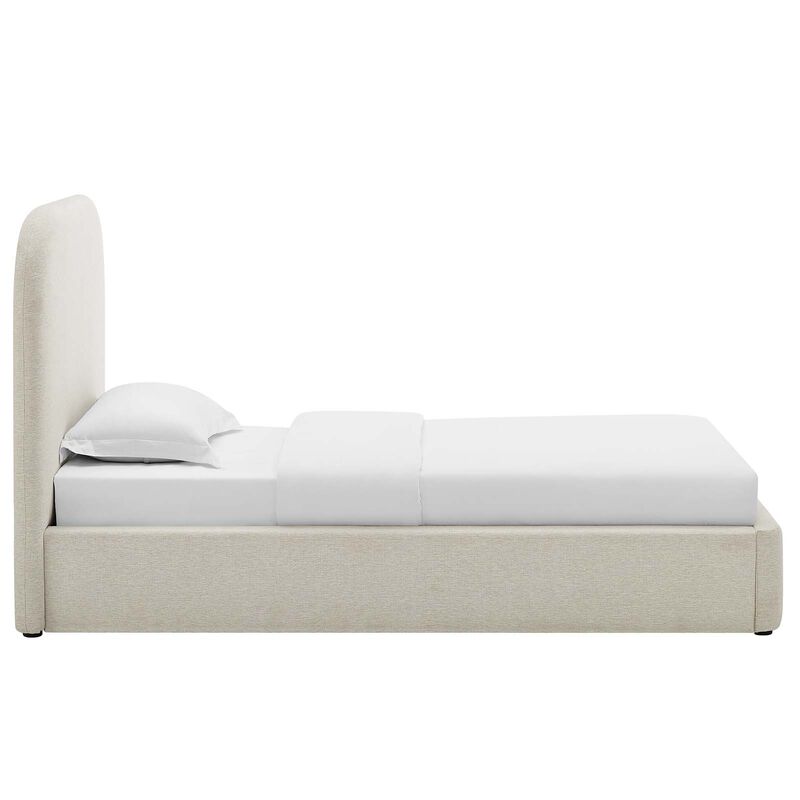 Keynote Upholstered Fabric Curved Twin Platform Bed image number 2