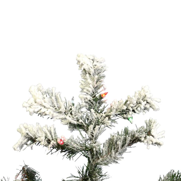 Flocked Alaskan Artificial Christmas Tree, Dura-Lit 300M