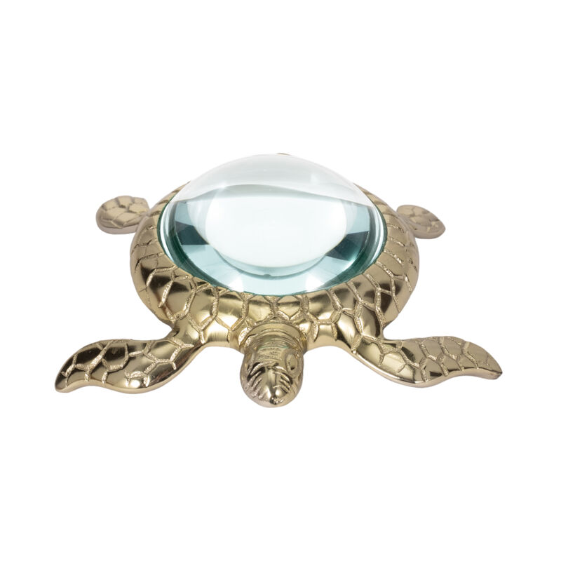 6" Sea Turtle Magnifying Glass, Gold image number 0