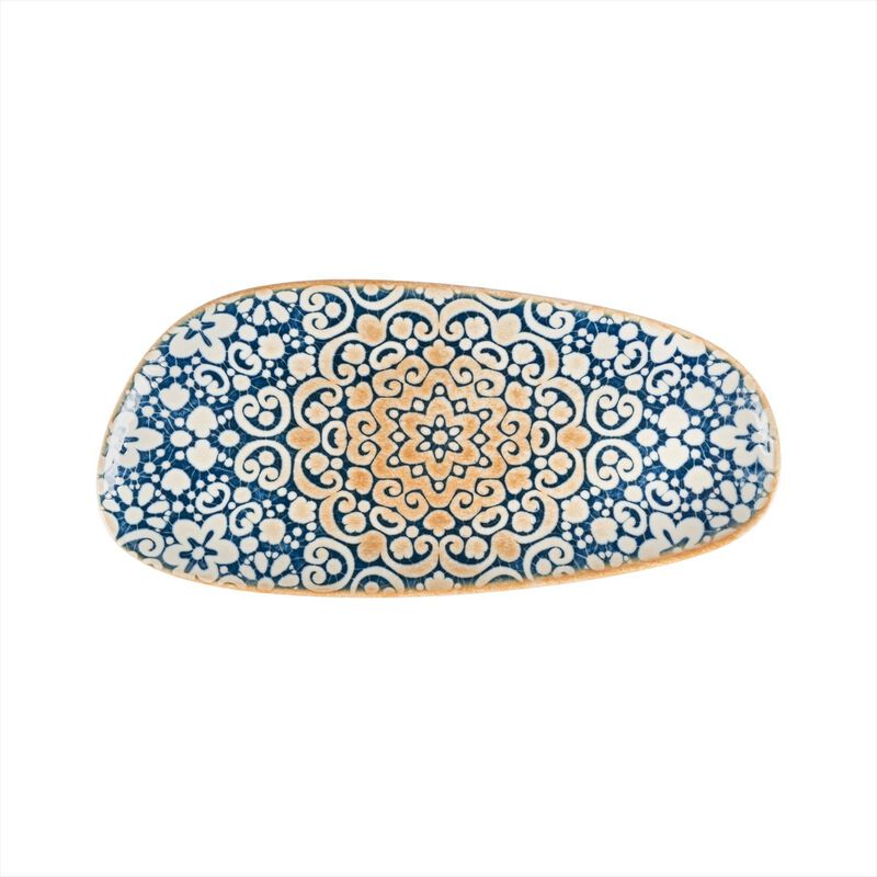 Alhambra 14" x 7" x h:1" Organic Decorated Porcelain Platter