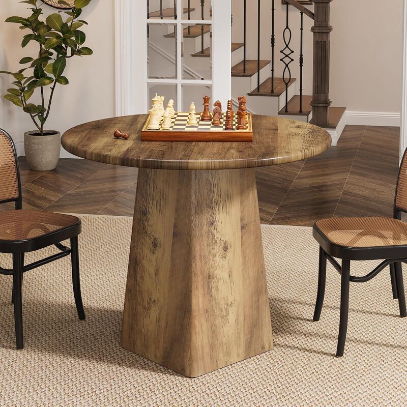 Tribesigns 31.5" Round Dining Room Farmhouse Kitchen Dinner Table image number 5