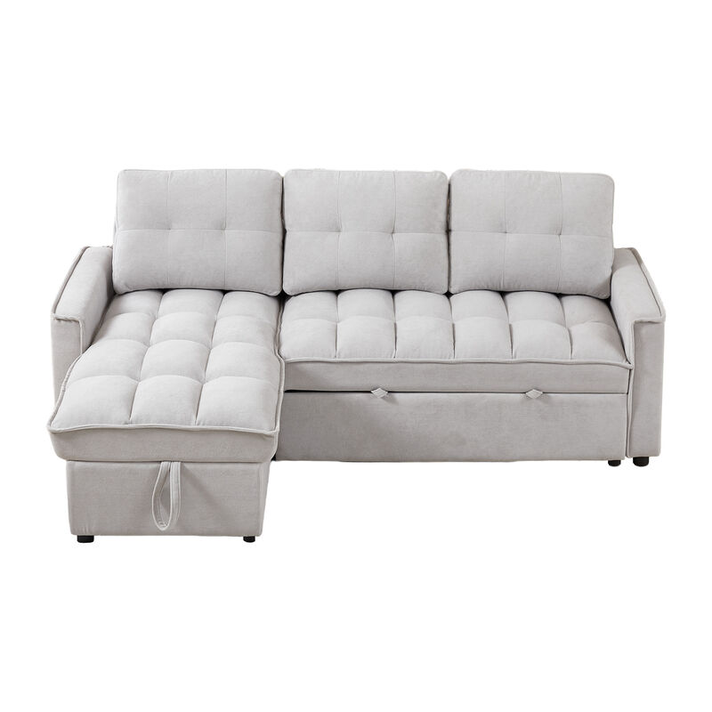 Merax L-Shaped Sectional Sofa with Arm Side Organizer Pocket Features image number 0