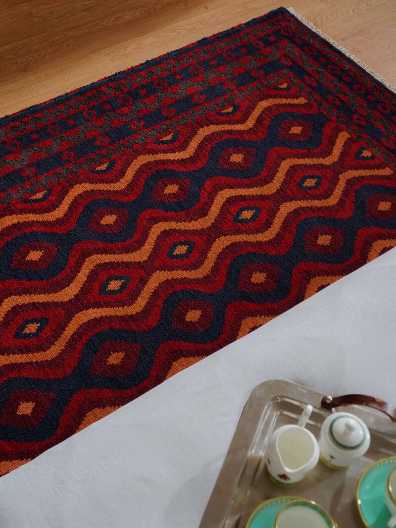 RUGSOTIC CARPETS HAND KNOTTED WOOL & SILK ECO-FRIENDLY ORIENTAL AREA RUGS  - Rectangle Shape, Classic Oriental Traditional , Low Pile Handmade Area Rugs (AF0113) image number 3