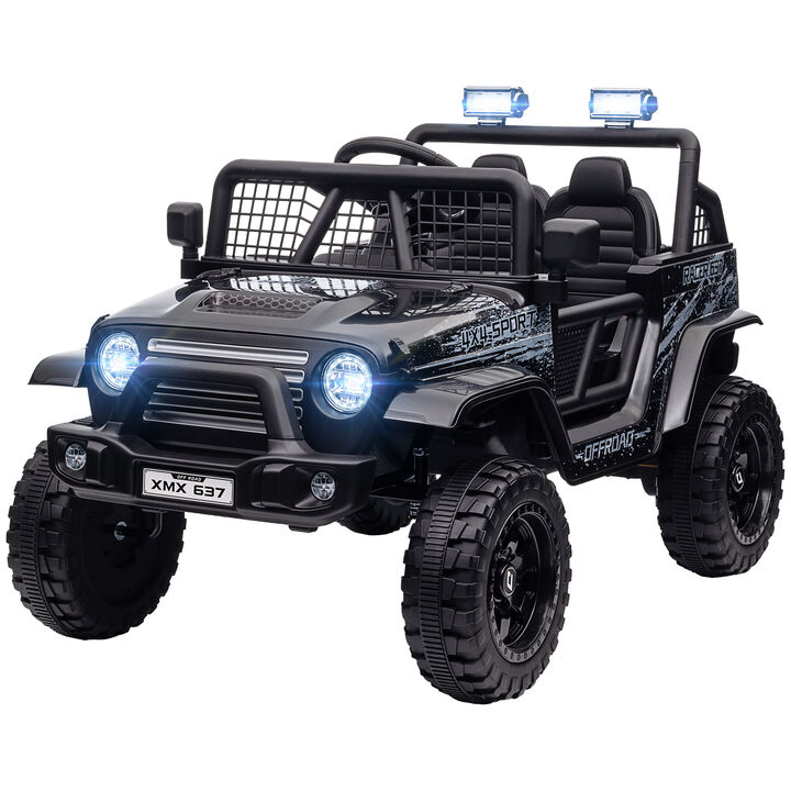 BreeBe 12V Ride on Car, Ride on Truck w/ Remote, 4 Suspension Wheels, 3 MPH Max Speed, Music, Horn & Lights