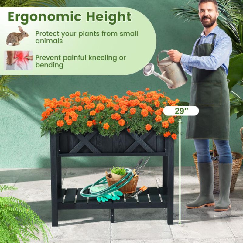 Hivvago HIPS Raised Garden Bed Poly Wood Elevated Planter Box