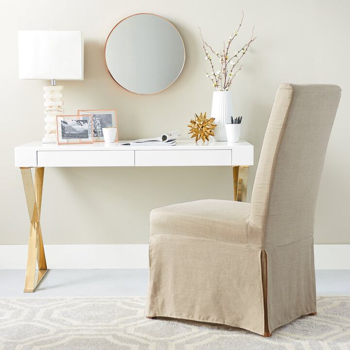 Pangea Home Gold Alexa Desk White & Gold Combo