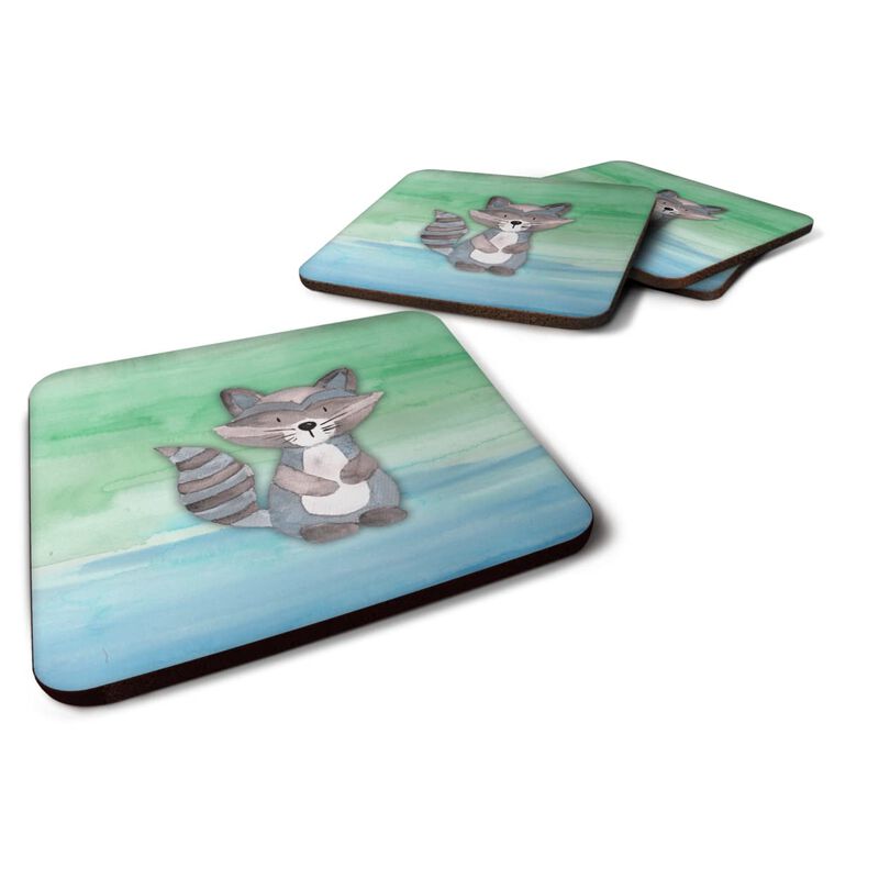 Caroline's Treasures Raccoon Watercolor Decorative coasters, 3.5, Multicolor