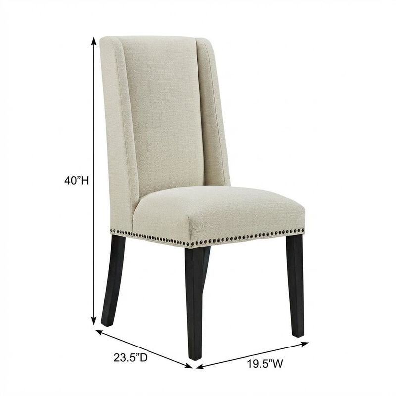 Fabric dining chair with backrest and cushioned seat, modern sturdy construction image number 2