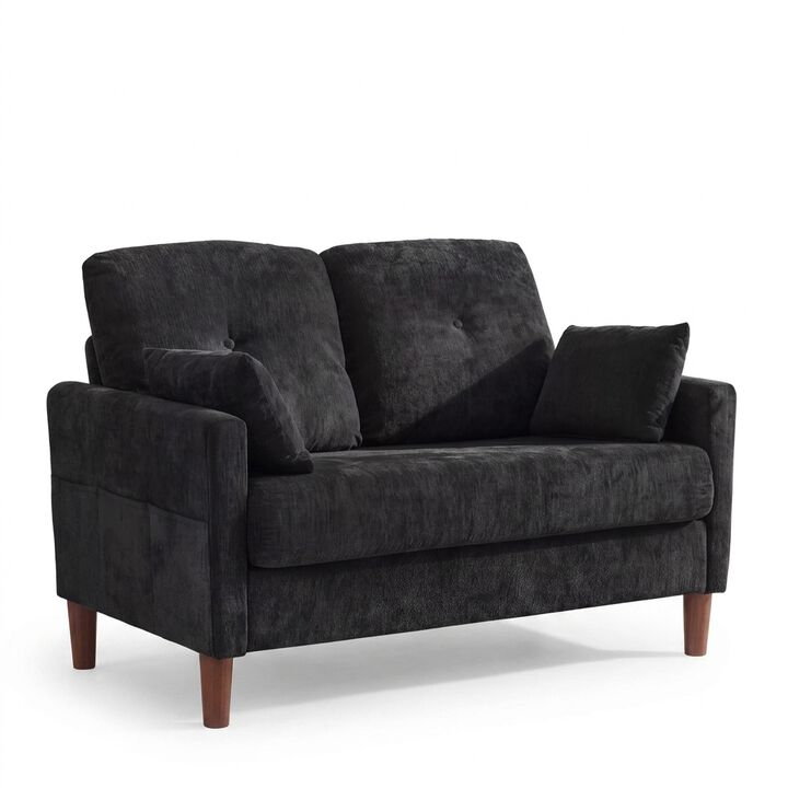 Vipbear 48" Chenille Loveseat Sofa for Small Spaces &ndash; 2-Seater Couch with Deep Seat, Side Pocket