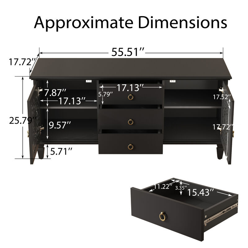 Zuggor Retro TV Stand Sideboard image number 4