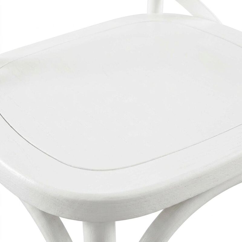 Solid Wood Dining Side Chair with Cushioned Seat for Dining Room, White image number 3