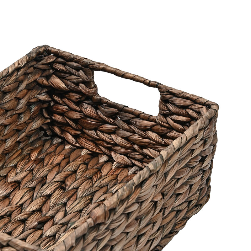 Lane Classic Farmhouse Handwoven Hyacinth Pantry Baskets with Chalkboard Labels and Handles