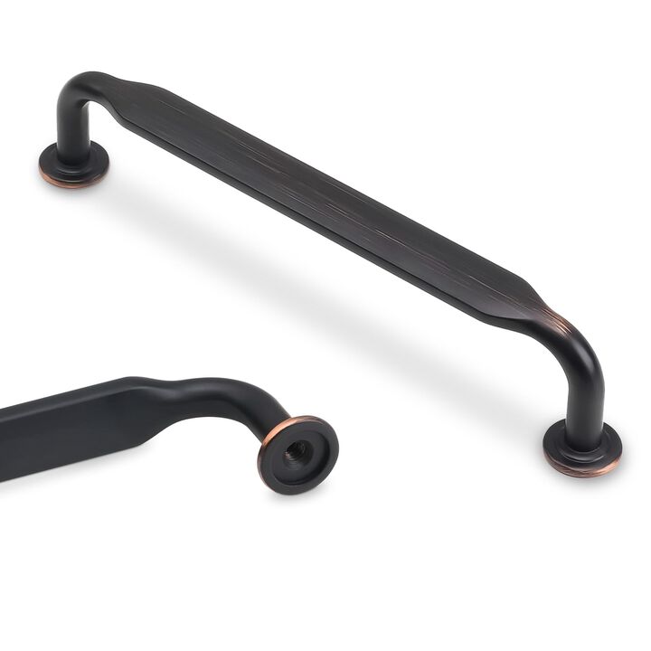 Amasideca 10 Pack Oil Rubbed Bronze Cabinet Pulls 6.3 Inch(160mm) Hole Centers Kitchen Cabinet Handles Zinc Alloy Drawer Pulls S