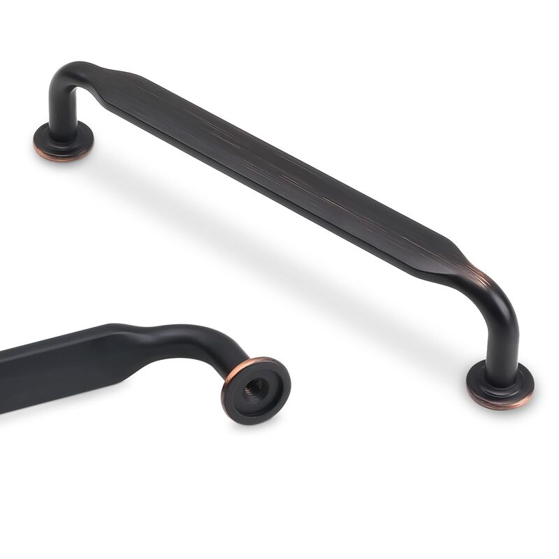 Amasideca 10 Pack Oil Rubbed Bronze Cabinet Pulls 6.3 Inch(160mm) Hole Centers Kitchen Cabinet Handles Zinc Alloy Drawer Pulls S