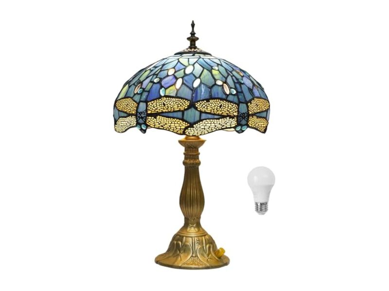 Tiffany Style Stained Glass Dragonfly Table Lamp For Living Room Bedroom Desk image number 0