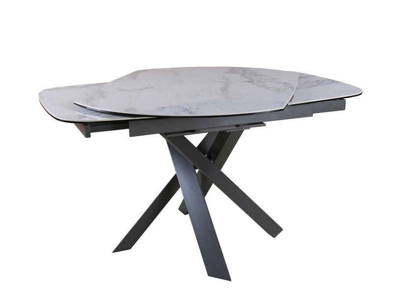 Functional ceramic top dining table with GRAY metal legs image number 1