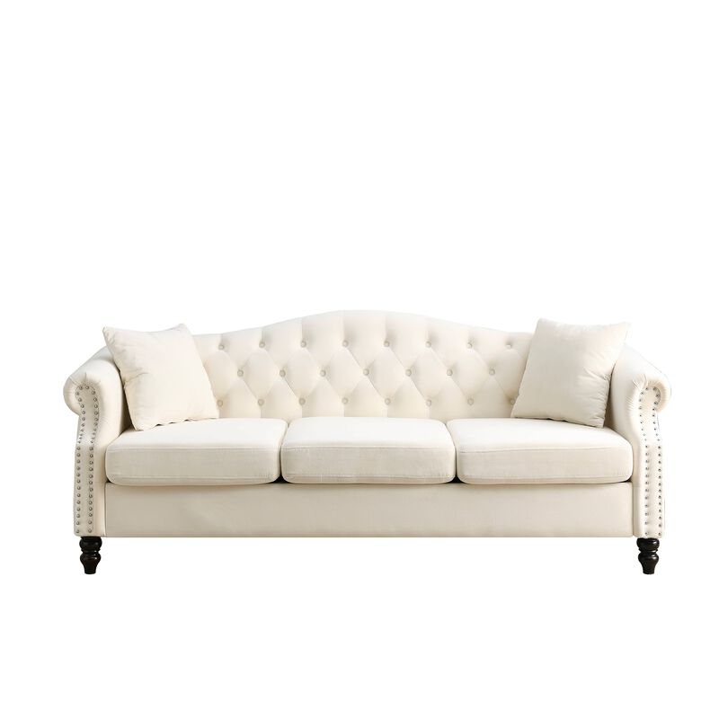 Cumvil Chesterfield  Velvet Sofa image number 0