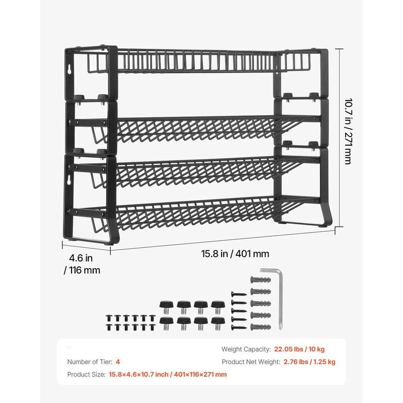 4 Tier Detachable Spice Rack Organizer for Cabinet and Kitchen Storage image number 2