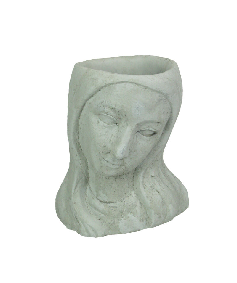 Long-Haired Maiden Cast Polyresin Head Planter Pot 8 Inches High image number 0