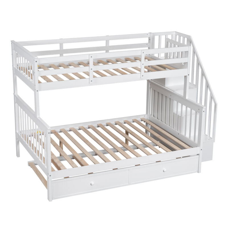 Merax Bunk Bed with Trundle and Guard Rail