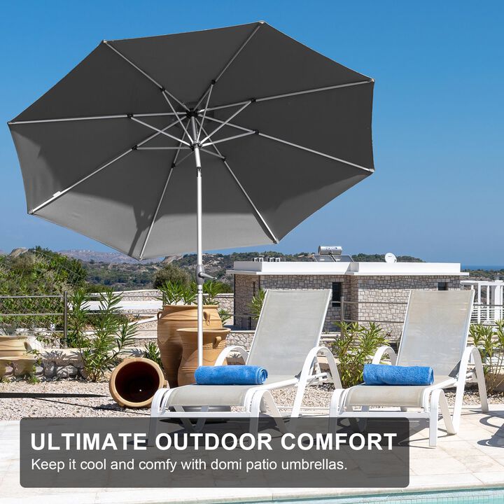 CLIHOME 9FT Outdoor Patio Umbrella with Push Button Tilt and Crank,UV Protection Waterproof Sun Umbrella(Base Not Included)