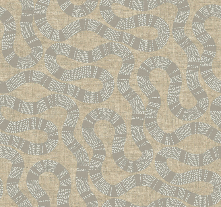 Ophidia Taupe Wallpaper