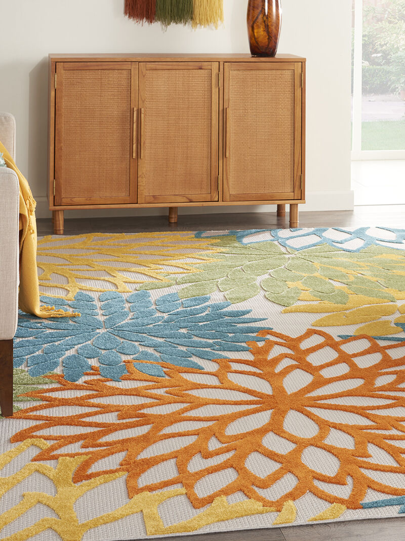 Aloha ALH05 Turquoise/Multicolor 3'6" x 5'6" Rug