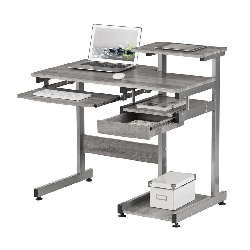 Complete Computer Workstation Desk, Gray