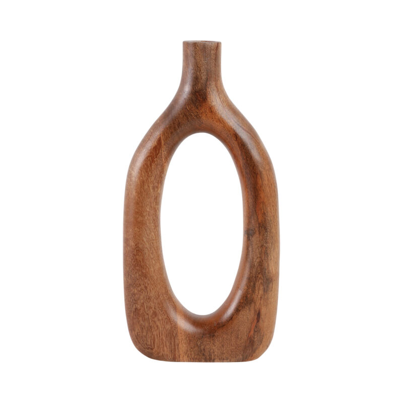 14x7" Open Cut-out Wood Vase image number 4