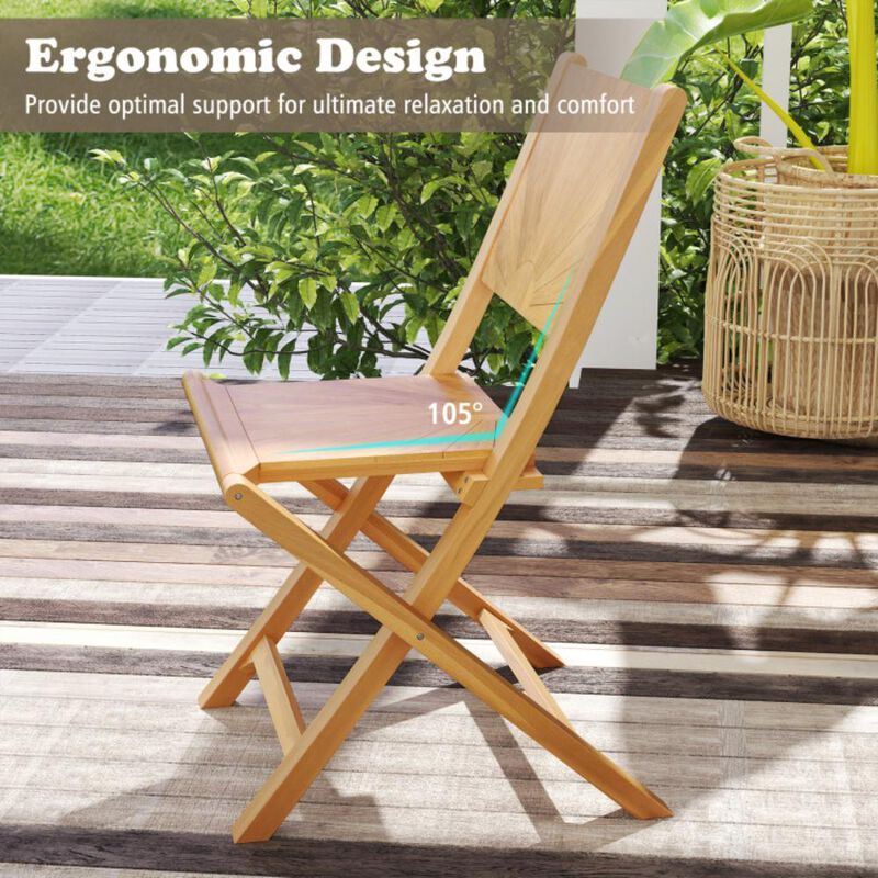 Hivvago 2 Pieces Folding Patio Chairs with Inclined Backrest