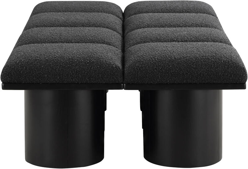 Meridian Furniture Pavilion Black Boucle Fabric Bench
