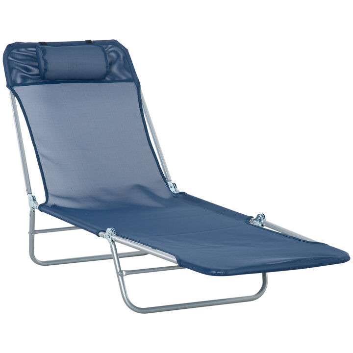 Hivvago Outdoor Reclining Lounge Chairs with Pillow & Steel Frame