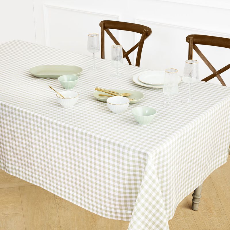Linen Tablecloth - Gingham Check image number 2