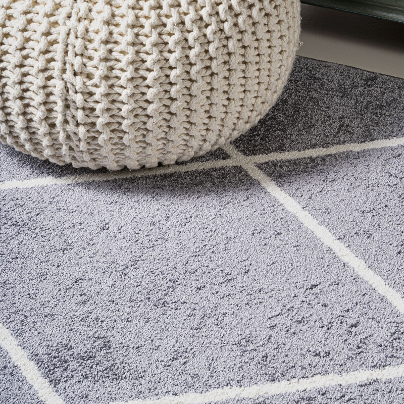 Cole Minimalist Diamond Trellis Round Area Rug