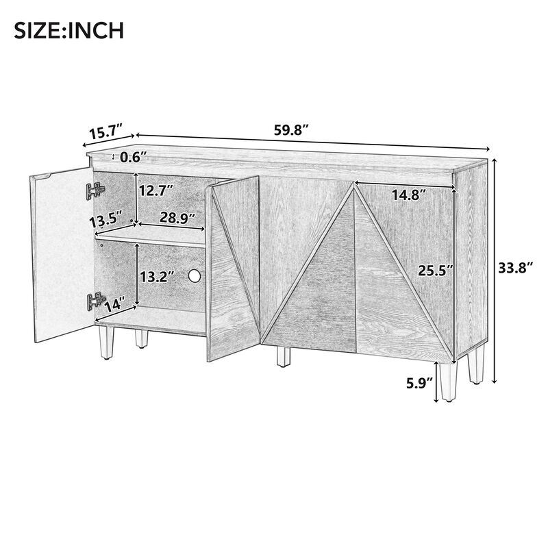 Merax Retro Buffet Cabinet with Storage