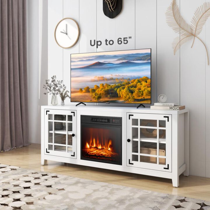 Hivvago 58 Inch Fireplace TV Stand with Adjustable Shelves for TVs up to 65 Inch