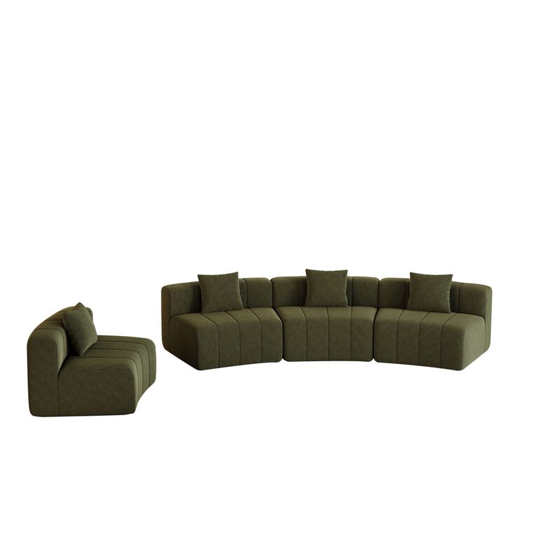 Figkos Morden Chenille curved sectional sofa image number 8