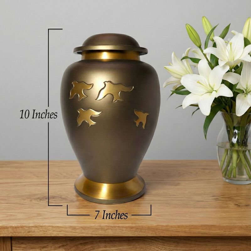 URN antique with bird design image number 4