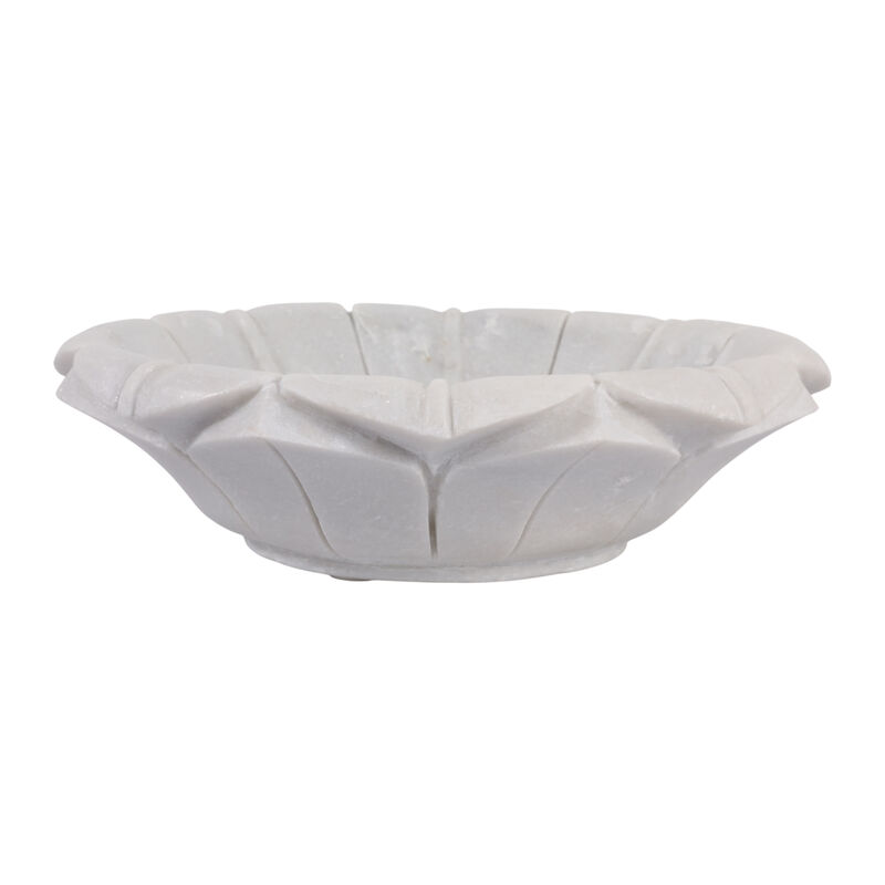 12" Flower Shaped Marble Bowl image number 4