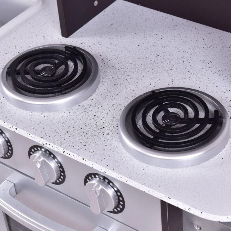 Hivvago Kids Wooden Modern Kitchen Cooking Pretend Play Set