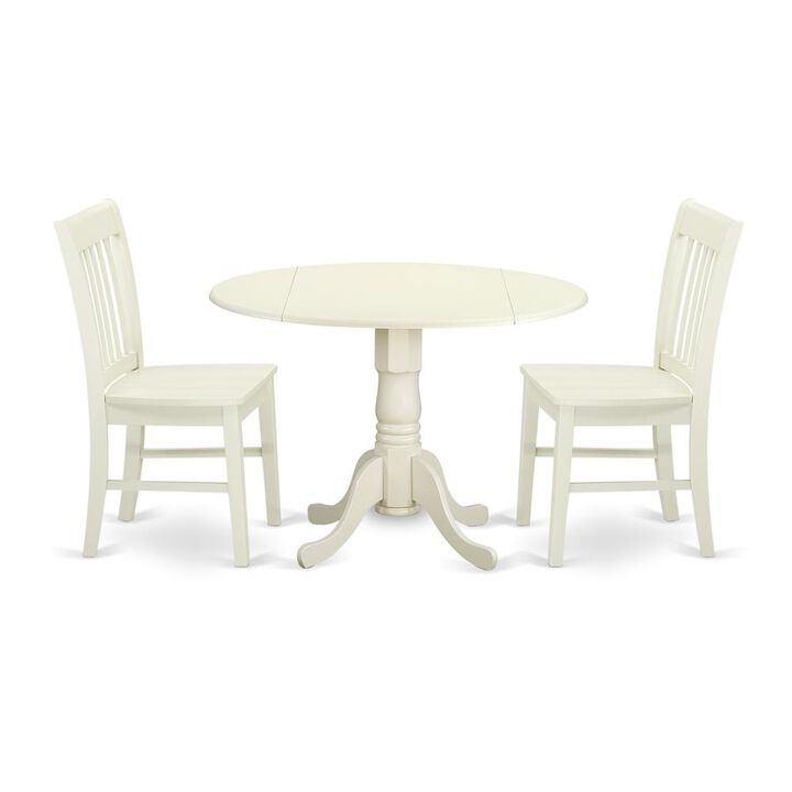 Dining Room Set Linen White, DLNO3-LWH-W