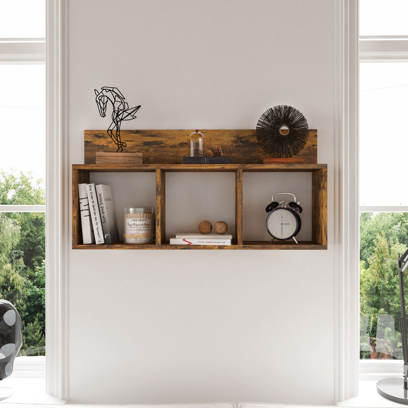 Triple Cubed Floating Shelf with Ledge