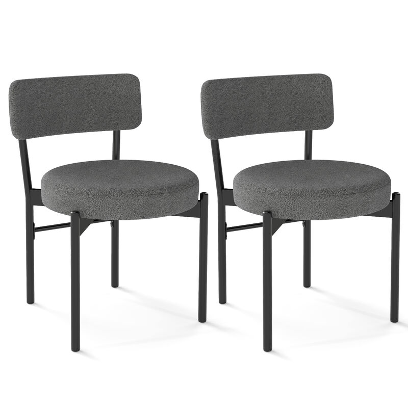 2 Piece Dining Chair Set with Padded Seats and Ergonomic Curved Back Design